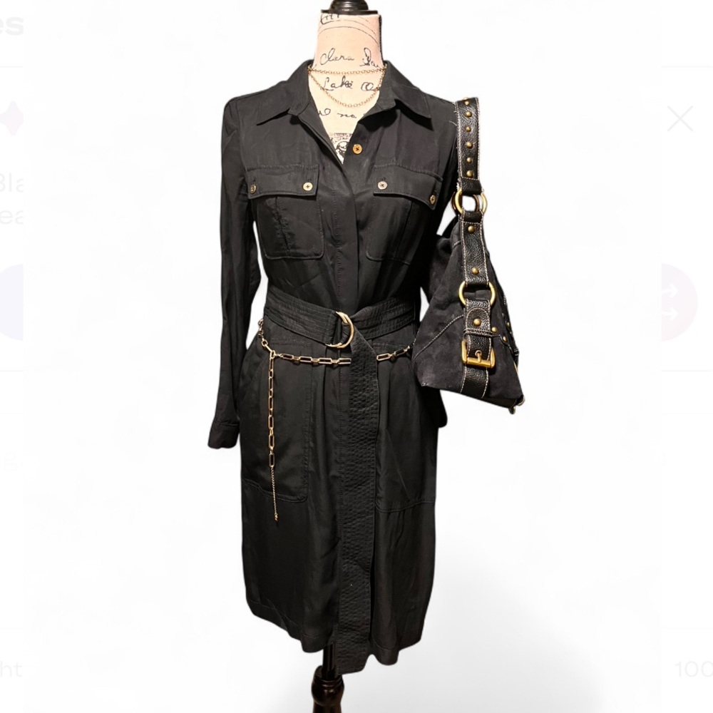 White House Black Market Black Shirt Dress